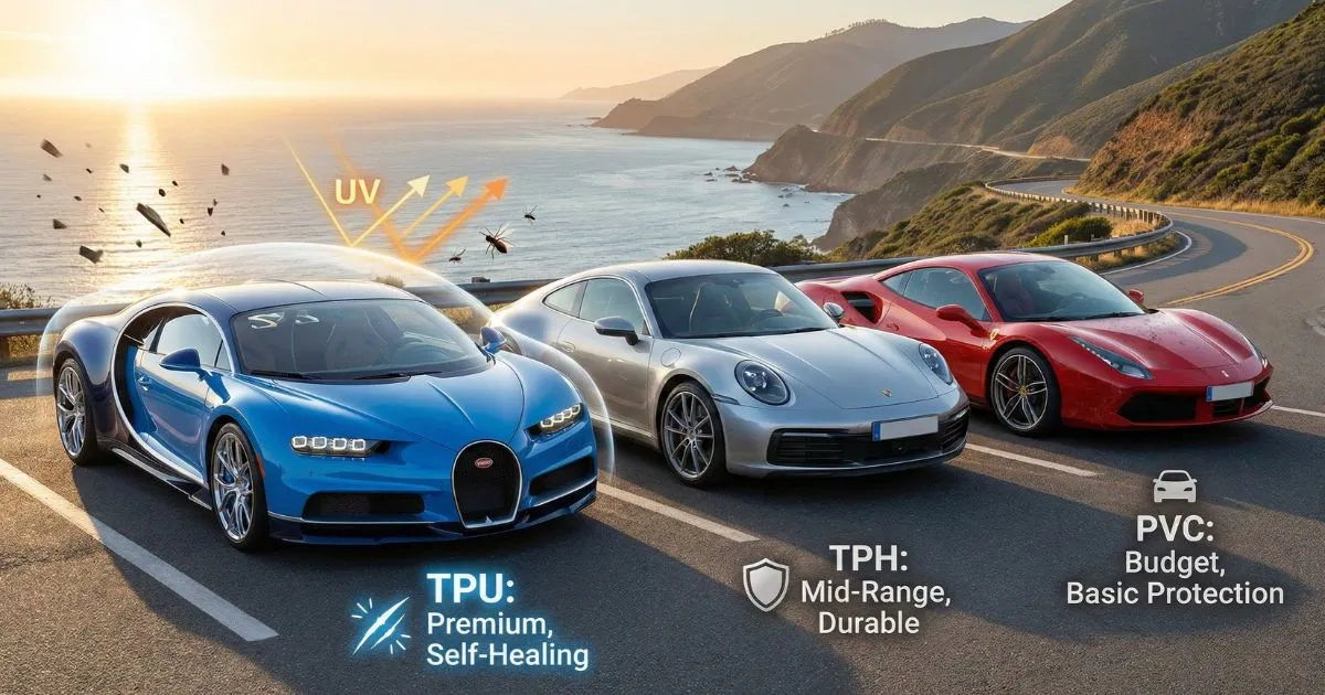 Types of PPF: TPU vs TPH vs PVC — Which One Is Worth Your Money?